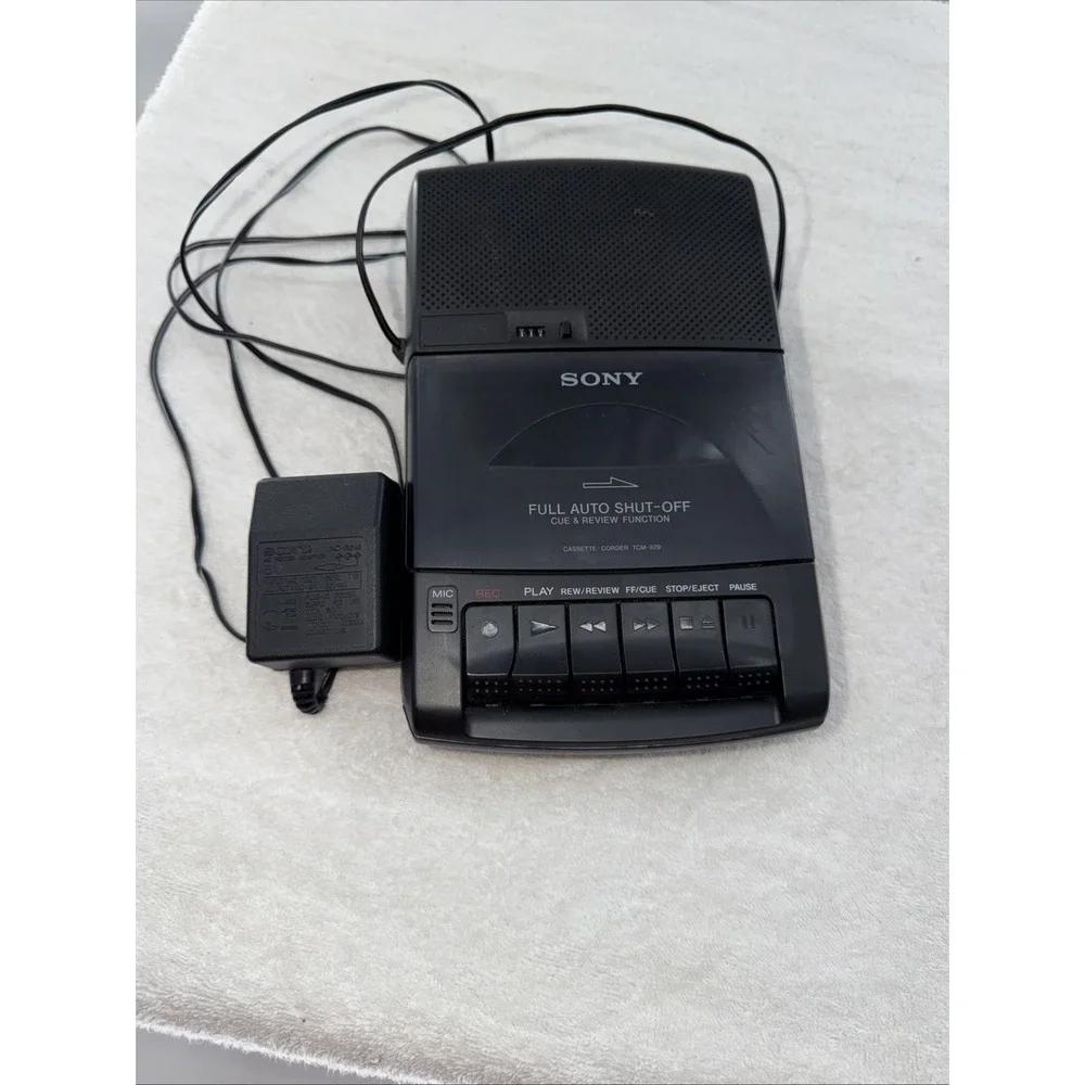 Sony TCM 929 Cassette Corder Portable Cassette Tape Recorder Player Tested